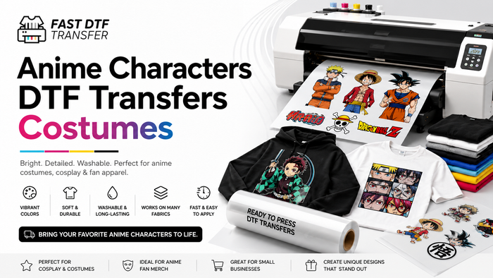 Anime Characters DTF Transfers Costumes