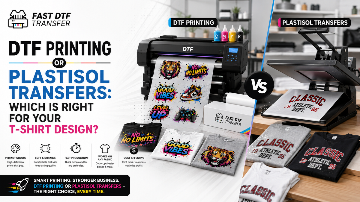 DTF Printing or Plastisol Transfers: Which is Right for Your T-Shirt Design?