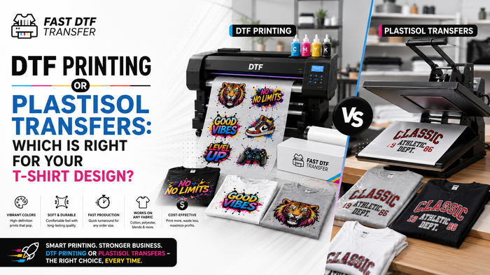 DTF Printing or Plastisol Transfers: Which is Right for Your T-Shirt Design?