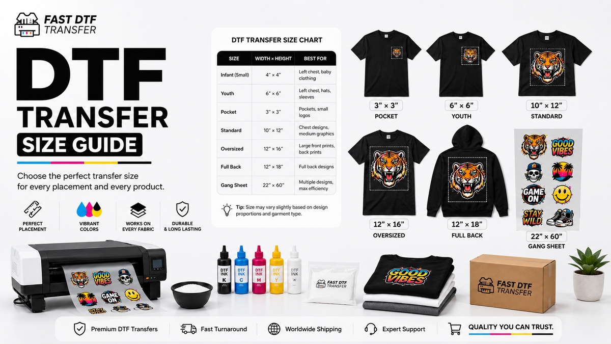 DTF Transfer Size Guide