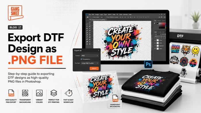 Export DTF Design as .png file in Photoshop