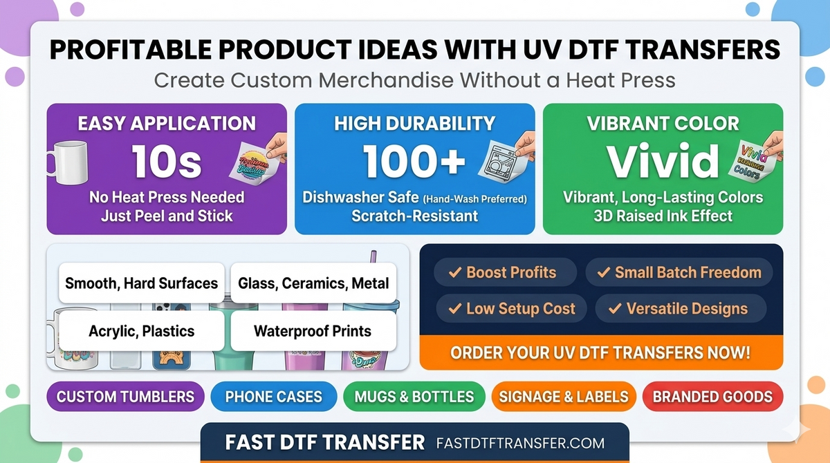 Top 10 Profitable Product Ideas Using UV DTF Transfers
